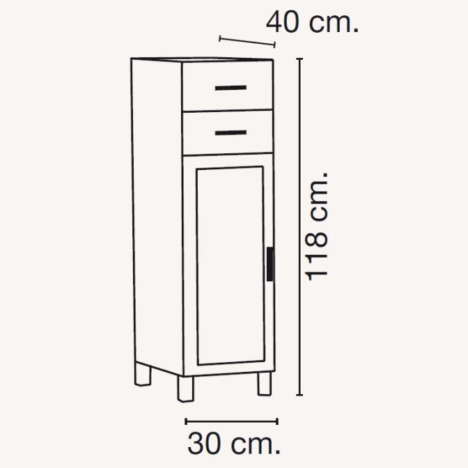 Medidas Mueble Auxiliar de Baño de Pie Alba