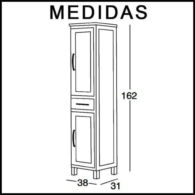 Medidas Mueble Auxiliar Baño de Pie 162 cm. Cardeñas