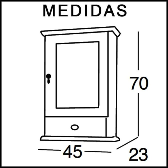 Medidas Mueble Auxiliar Baño de Colgar Clásic