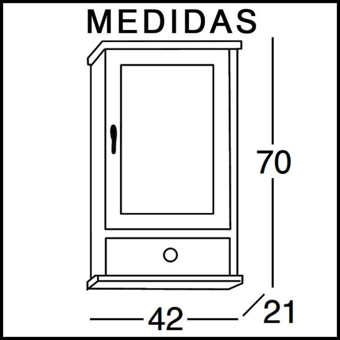 Medidas Mueble Auxiliar Baño de Colgar Coral