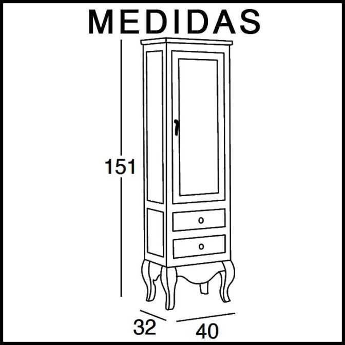 Medidas Mueble Auxiliar Baño de Pie Coral