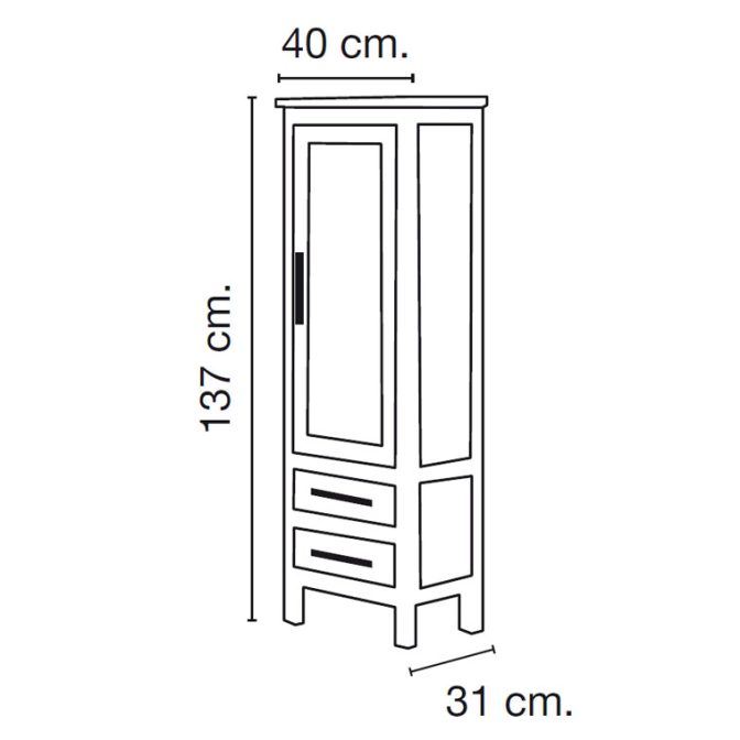 Medidas Mueble Auxiliar Baño de Pie Fátima