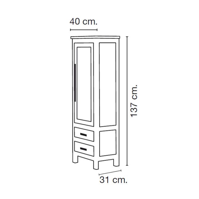 Medidas Mueble Auxiliar Baño de Pie Laura