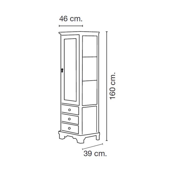 Medidas Mueble Auxiliar Baño de Pie Lis