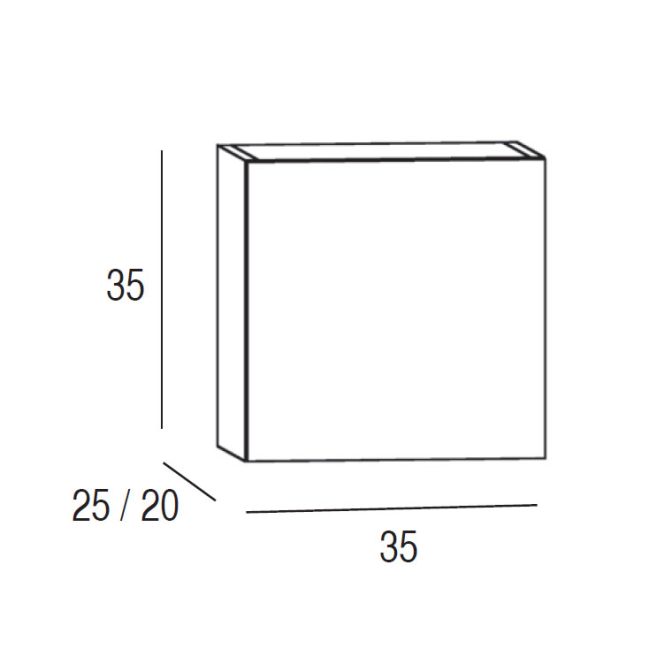 Medidas Mueble Auxiliar Baño de Colgar 35 cm. Active