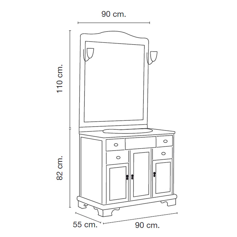 Mueble de Baño Lis de 90 x 55 cm. Muebles de Baño Lis.