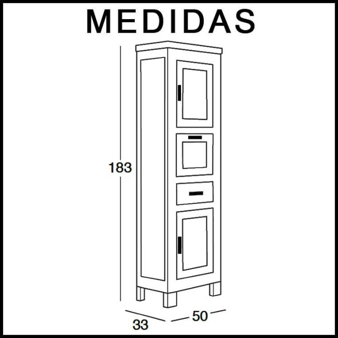 Medidas Mueble Auxiliar Baño de Pie Nerea