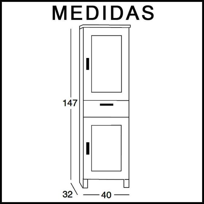 Medidas Mueble Auxiliar Baño de Pie Paula