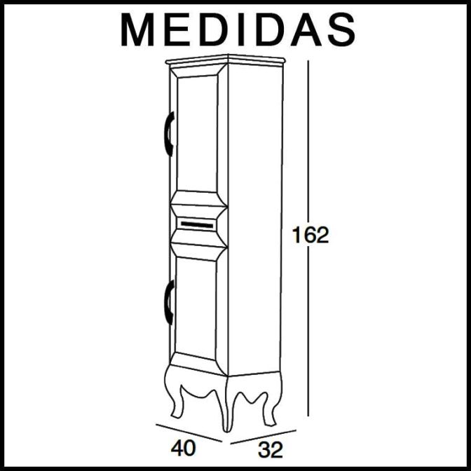 Medidas Mueble Auxiliar Baño Columna de Pie René