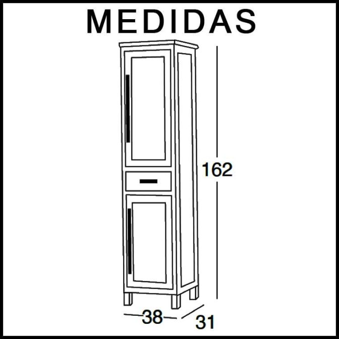 Medidas Mueble Auxiliar Baño de Pie Sara