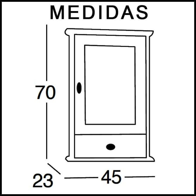 Medidas Mueble Auxiliar Baño de Colgar Talla