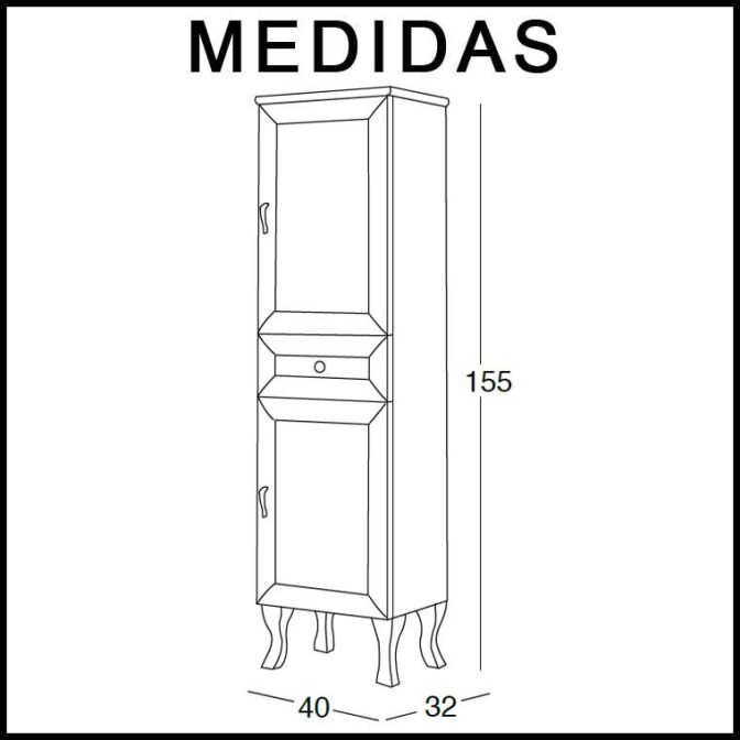 Medidas Mueble Auxiliar Baño de Pie Alessia