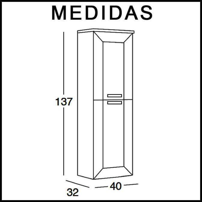 Medidas Mueble Auxiliar Baño Columna Suspendida Carla.