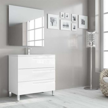 Mueble de Baño Zeus 3 Cajones Expres. Acabado Blanco Brillo