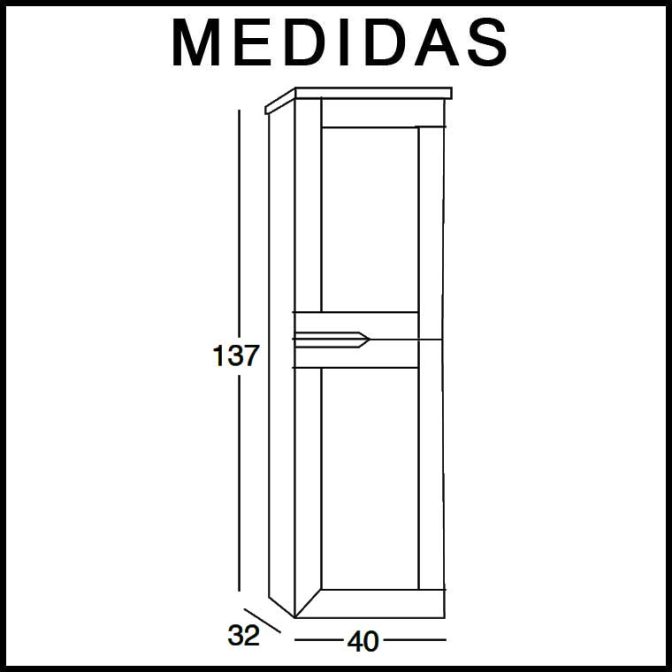 Medidas Mueble Auxiliar de Baño Columna Suspendida Alba