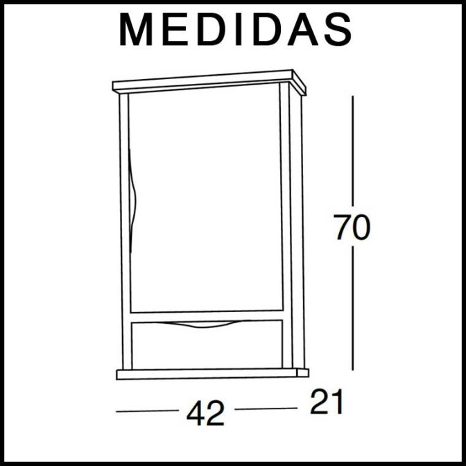 Medidas Mueble Auxiliar Baño de Colgar Sheila