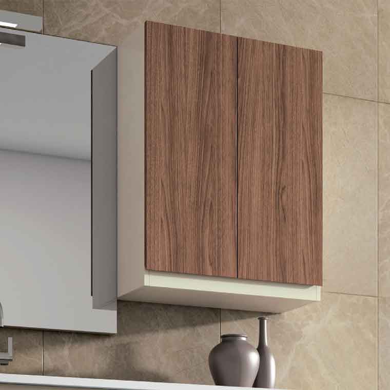 Mueble De Baño A Suelo 2 Puertas 4 Baldas Aqua 120 Cm Tinte Nuez