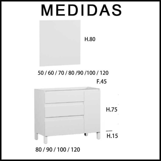 Medidas Mueble de Baño Liam