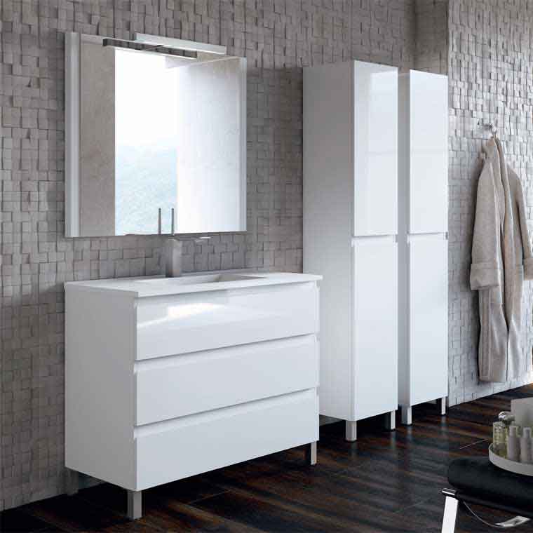 Mueble De Baño A Suelo 2 Puertas 4 Baldas Aqua 120 Cm Tinte Nuez