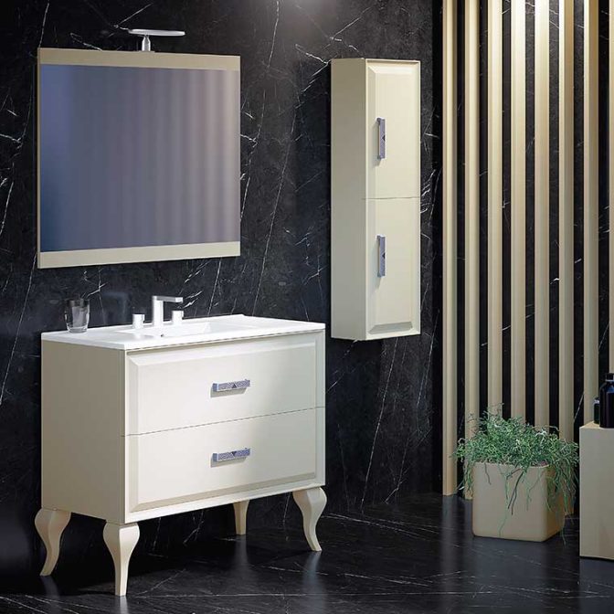 Mueble de Baño Alda con espejo Cue y patas