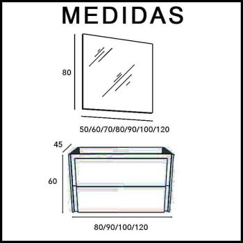 Mueble de Baño Tanit 120 cm. Mueble de la serie de Baño Tanit.