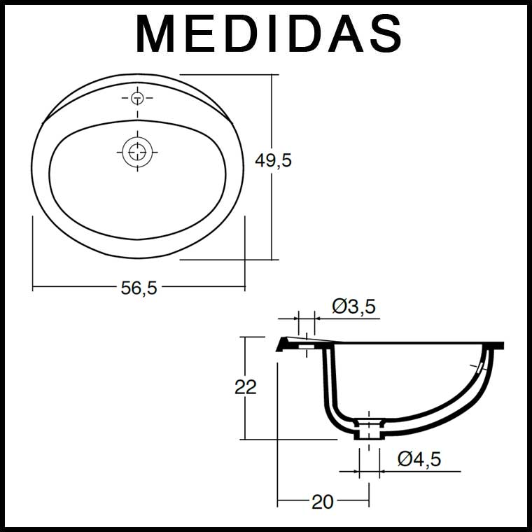 Lavabo Miramar de encastrar Venta Online Mudeba Lavabo Miramar de encastrar Venta Online Mudeba