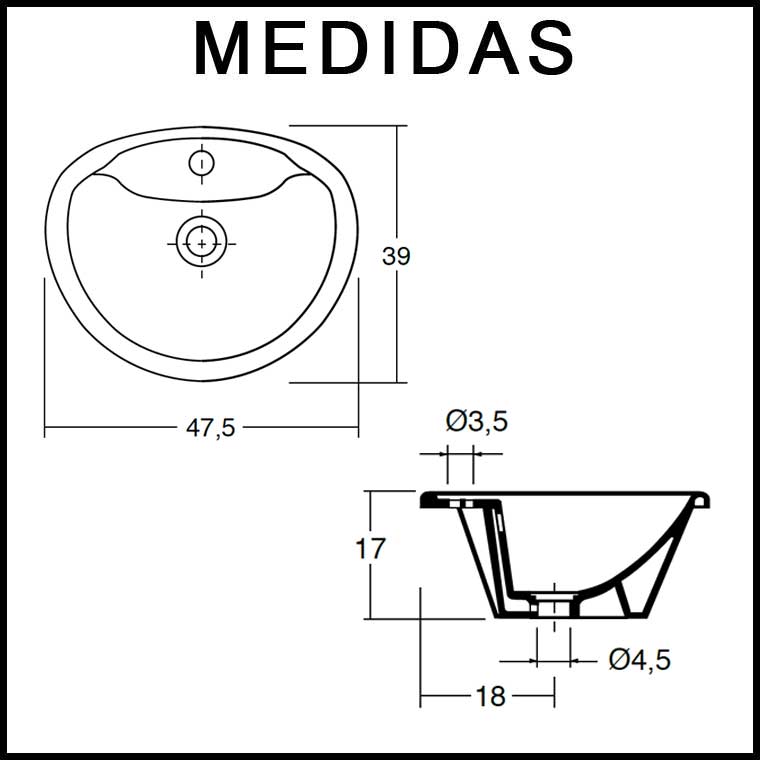 Lavabo Nilo de encastrar Venta Online Mudeba Lavabo Nilo de encastrar Venta Online Mudeba