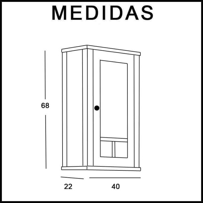 Medidas Armario Vitrina de colgar Eco