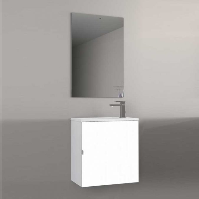 Mueble de Baño Petit 50 cm. 1 Puerta. Frente Lacado Blanco