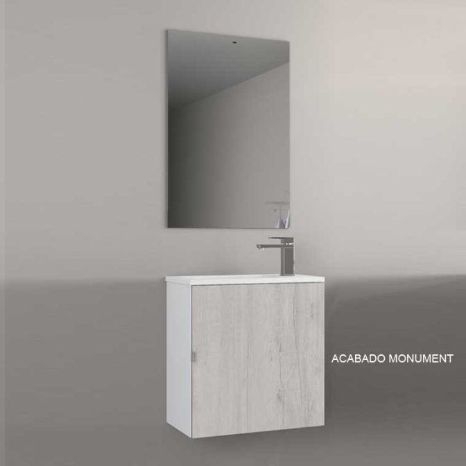 Mueble de Baño Petit 50 cm. 1 Puerta. Frente Laminado Monument