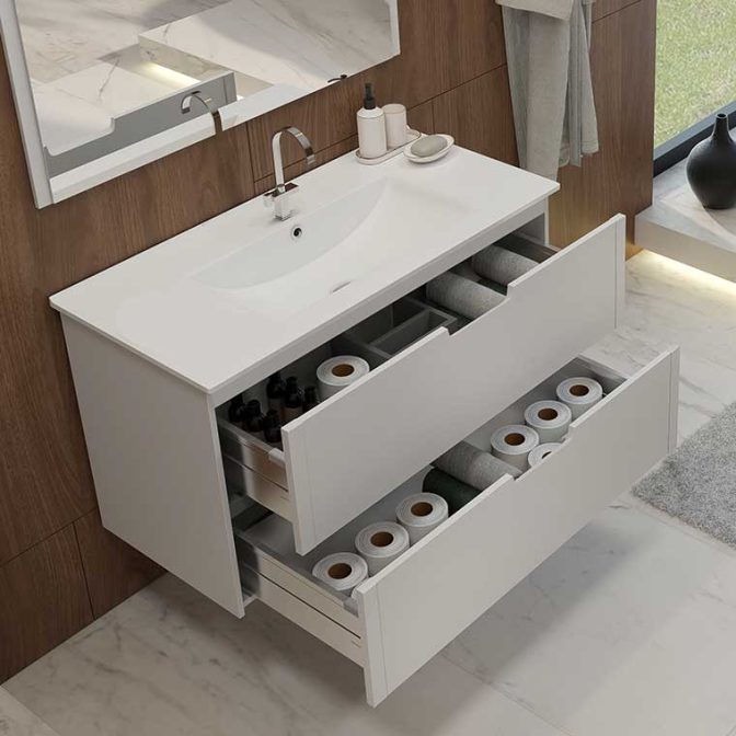 Detalle Mueble de Baño Alicia 100 cm. 2 cajones