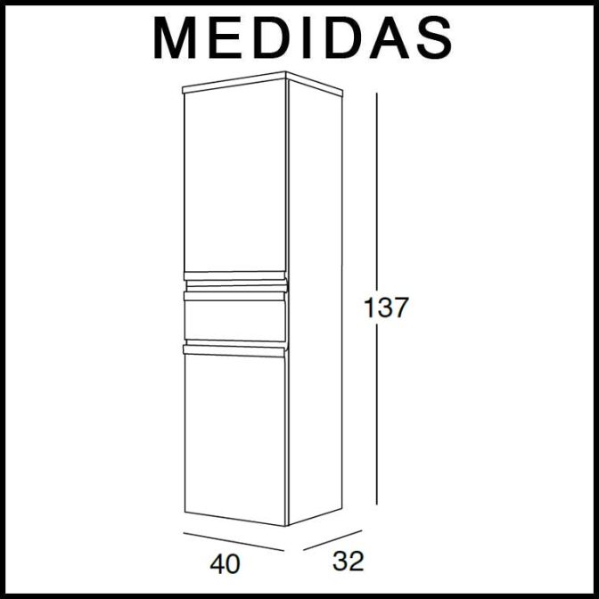 Medidas Mueble Auxiliar Baño Suspendido Lorena