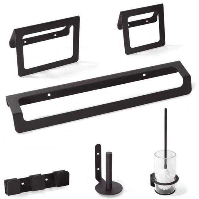 Accesorios de baño Aramis, Epoxi Negro