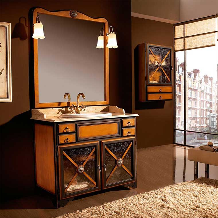 2 Puertas y 1 Cajón amortiguado Modelo RAKI Conjunto de Mueble de baño con Patas y Lavabo de Porcelana y Espejo 60 cms, Estepa El Mueble va MONTADO 