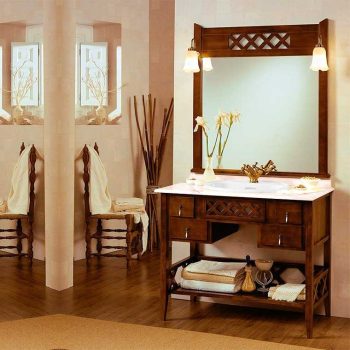 Conjunto Mueble de baño Toscano de 100 cm. Rústico inglés