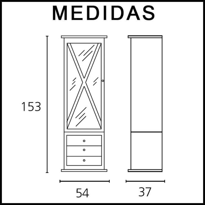 Medidas Mueble armario auxiliar de pie Alba de Taberner.