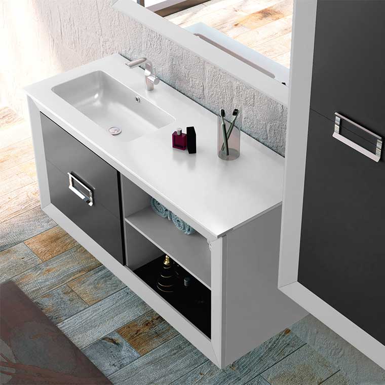 ▷ Mueble de Baño L´Gant 100 cm. 2 cajones más hueco con balda, ENVÍO  GRATIS