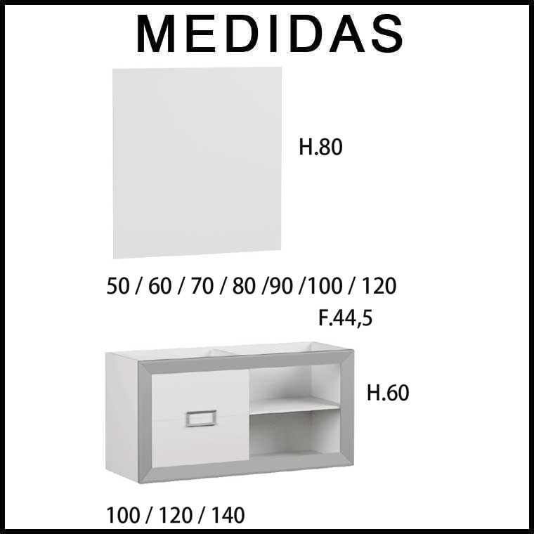 ▷ Mueble de Baño L´Gant 140 cm. 4 cajones con Lavabo Sobre Encimera, ENVÍO  GRATIS