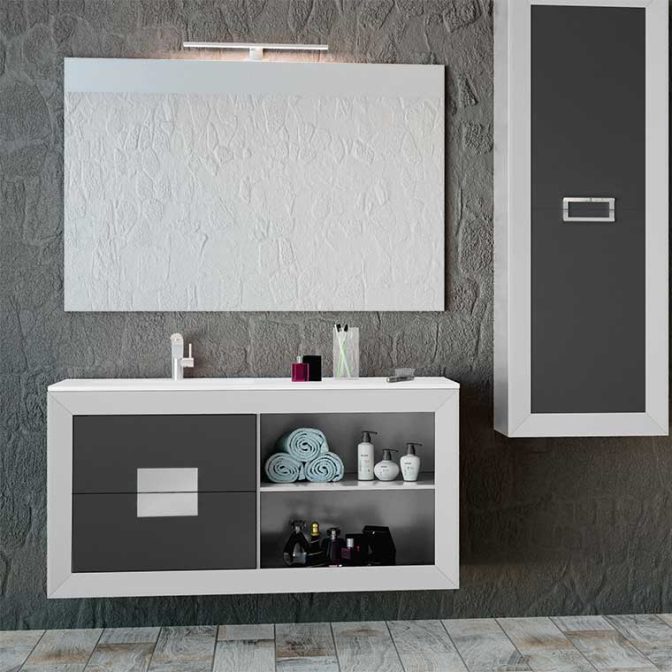 Mueble de Baño L-Gant Kuadrus 2 Cajones más hueco con balda