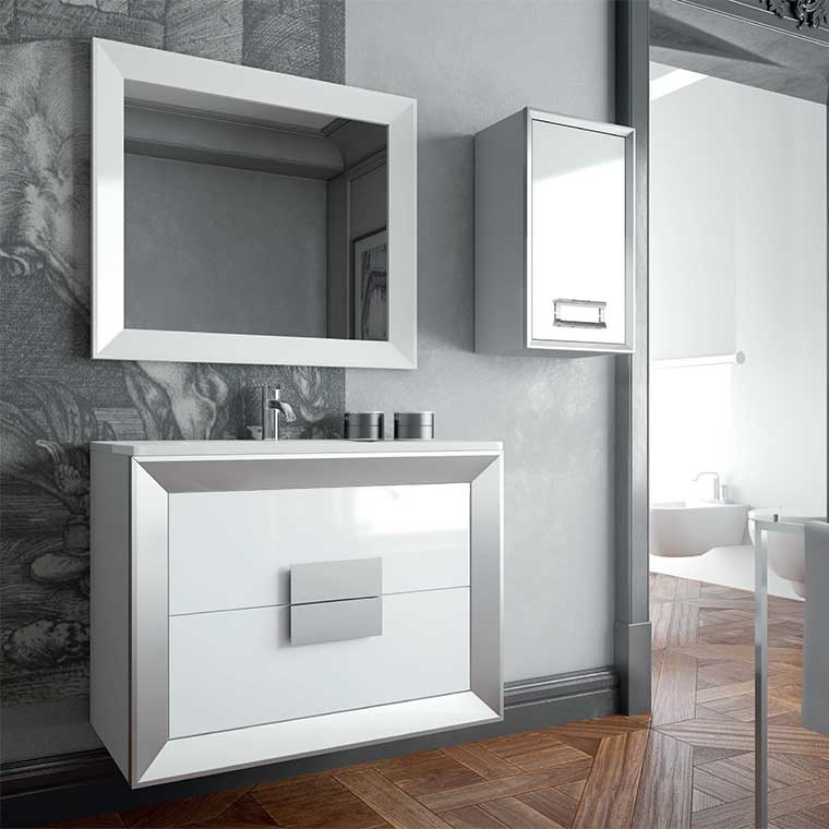 Mueble de Baño L-Gant 2 Cajones Suspendido, tirador L-Gant Kuadrus