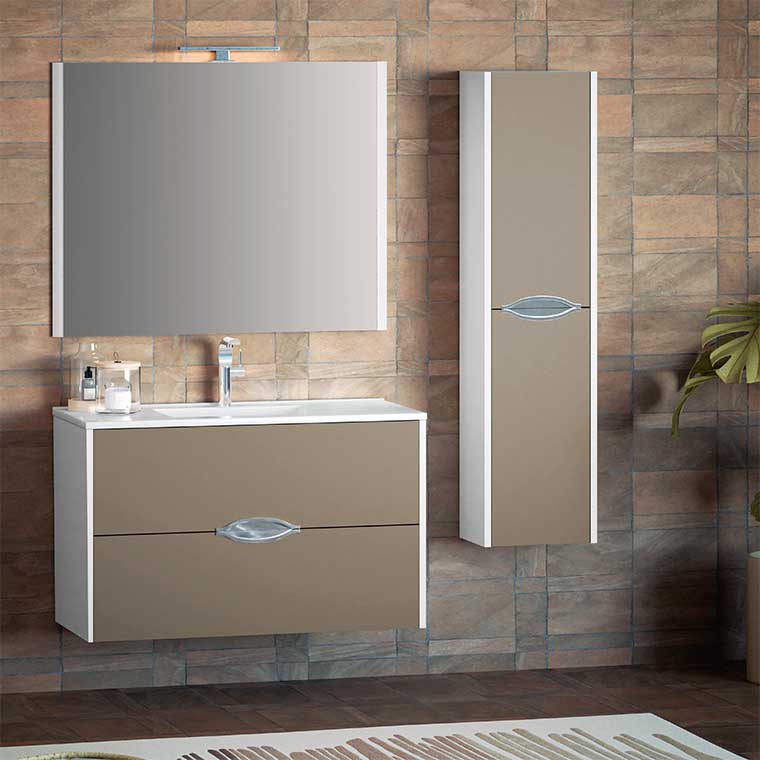 Mueble De Baño A Suelo Vintass 80 2 Cajones Panna Mate