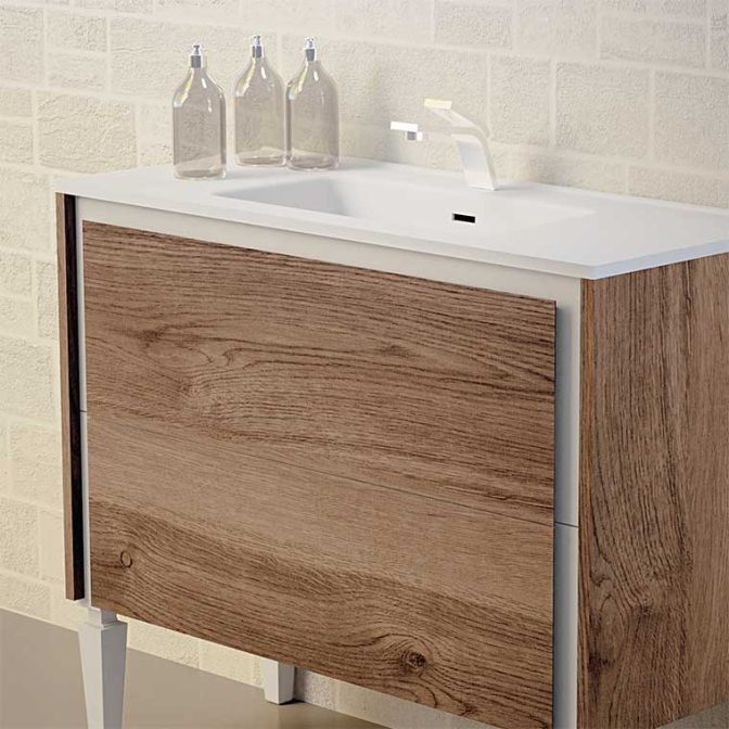 Detalle Mueble de Baño Tanit con patas de aguja