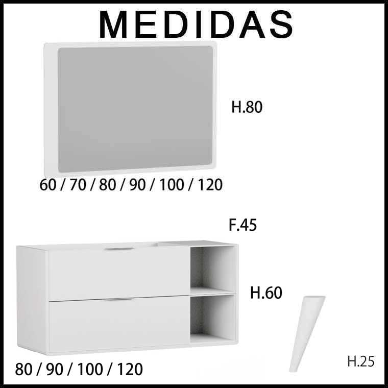 Mueble De Baño A Suelo Vintass 80 2 Cajones Panna Mate