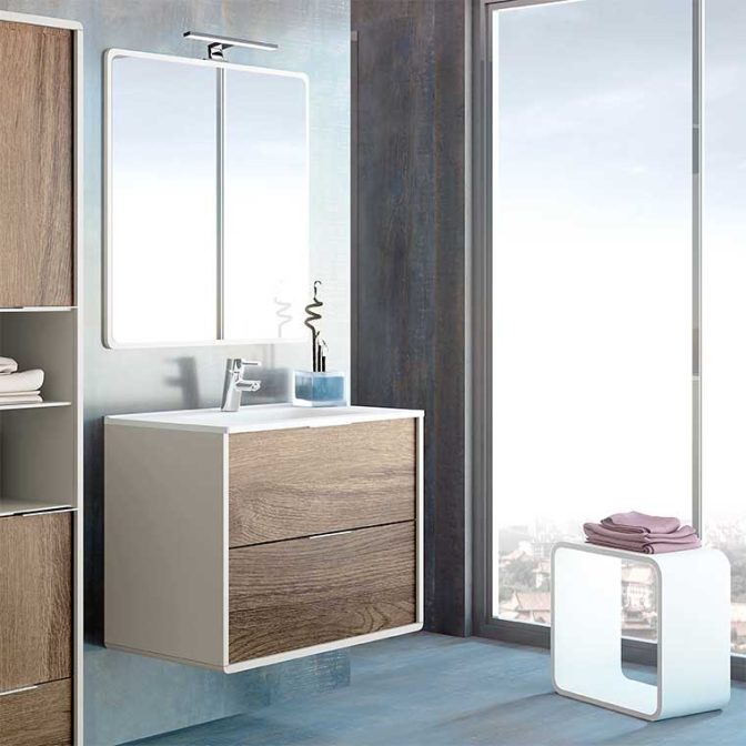 Mueble de Baño Vintage Vintass 2 Cajones con espejo Active