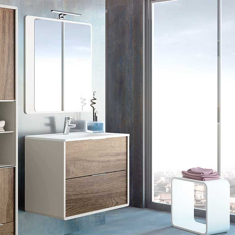 Mueble De Baño A Suelo Vintass 80 2 Cajones Panna Mate