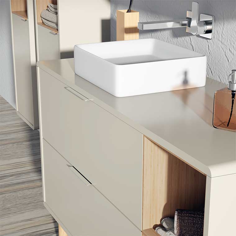 ▷ Muebles de baño con lavabo sobre encimera