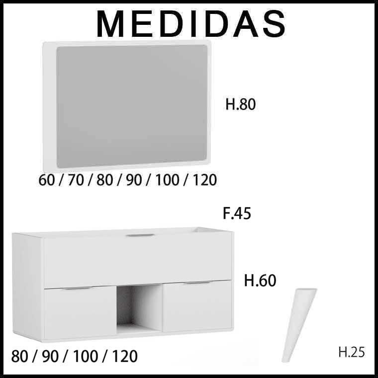 Mueble De Baño A Suelo Vintass 80 2 Cajones Panna Mate