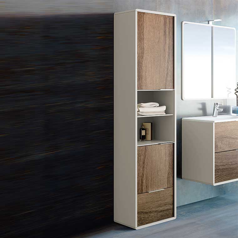 Mueble auxiliar de baño en columna: conoce sus ventajas