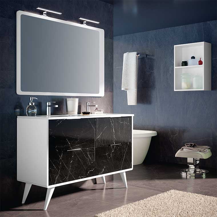 Conjunto mueble de baño de fondo reducido 22 cm Lagos suspendido 1 puerta  40 cm Visobath