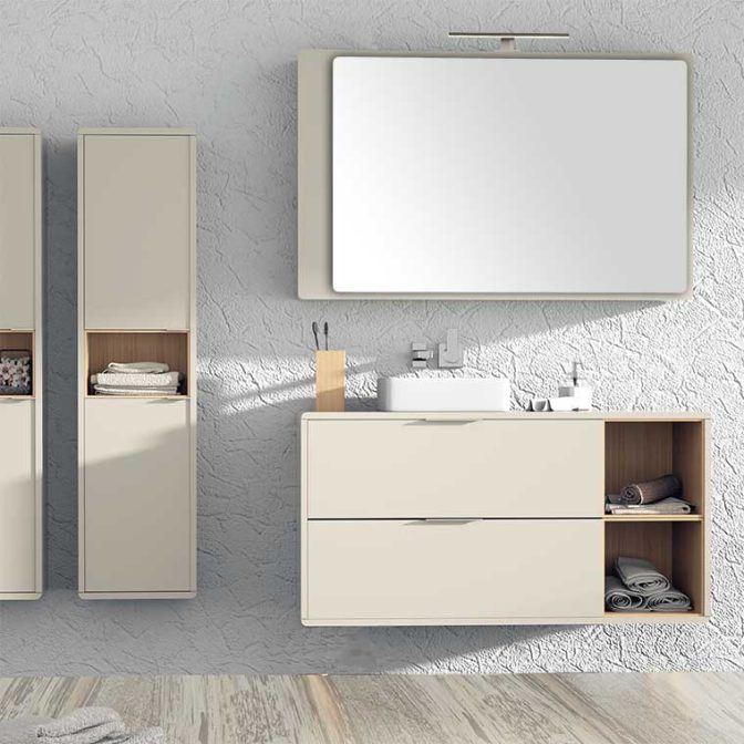 Mueble de Baño Vintage Vintass 2 cajones 2 cajas con Lavabo sobre encimera